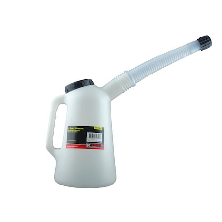 K-Tool International Plastic Measure Flex Spout W/Lid, 1 Qt KTI74649